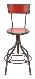 Old Look Fire Engine Red Bar Chair With Adjustable Seat Red Bar Stools Bar Stools Iron Bar Stools