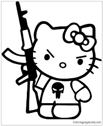 Free printable machine gun coloring pages. Hello Kitty Ak Machine Gun Punisher Coloring Pages Cartoons Coloring Pages Coloring Pages For Kids And Adults