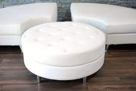 Modern, traditional or a transitional mix? White Leather Tufted Ottoman Platinum Event Rentals