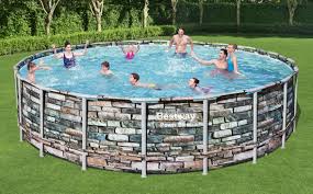 Power Steel Frame Pool Komplett Set 610 X 132 Cm Mit Filterpumpe Rund Steinoptik Alle Pools Pools Bestwaystore De
