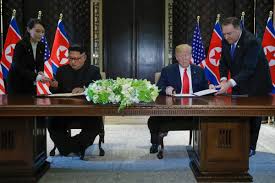 Kcna did not state precisely when the picture was taken. Trump Kim Meeting Us And North Korean Leaders Sign Historic Peace Agreement Vox