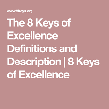 The 8 Keys Of Excellence Definitions And Description 8 Keys Of Excellence Define Excellence Excellence Character Education