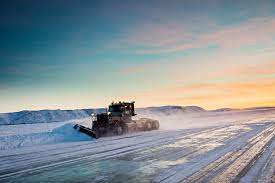 An ice road (ice crossing, ice bridge) is a winter road, or part thereof, that runs on a naturally frozen water surface (a river, a lake or an expanse of sea ice) in cold regions. Ice Roads Ease Isolation In Canada S North But They Re Melting Too Soon The New York Times