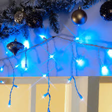 Holiday Time 200 Slow Shimmering Led Icicle Lights Blue Easy Installation Walmart Com Led Icicle Lights Icicle Lights Beautiful Home Designs