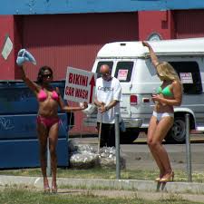 Just A Car Guy: Cali Girls car wash is open, your car needs to be washed,  and these women are ready to work to clean it up... next to Broadway and D