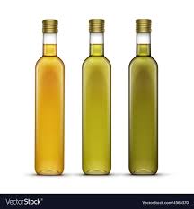 Set Of Olive Or Sunflower Oil Glass Bottles Vector Image On