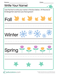 This early writing worksheet lets your child identify the letters in his or her name and practice writing it. Write Your Name Worksheet Education Com