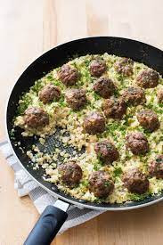 Greek Lamb Meatballs With Cauliflower Rice From Paleo Perfected Lamb Meatballs Greek Ground Lamb Recipes Lamb Meatballs