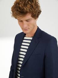 Personnalisez et portez le vêtement de référence de l'homme sportif et élégant. Blazer Ajuste Lin Et Coton Homme Bleu Homme Vetement Et Deco Cyrillus
