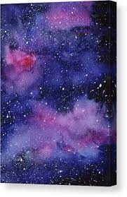 Our galaxy canvas art is stretched on 1.5 inch thick stretcher bars and may be customized with your choice of black, white, or mirrored sides. Nebula Watercolor Galaxy Canvas Print Canvas Art By Olga Shvartsur