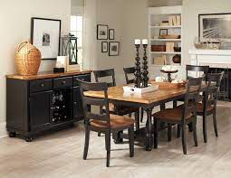 Country Black And Distressed Oak Dining Table Chairs Dining Room Furniture Set Relooking Salle A Manger Deco Salle A Manger Table Salle A Manger