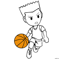 Cartoon Basketball Player Drawing In 4 Steps With Photoshop Basketball Drawings Sports Drawings Drawings