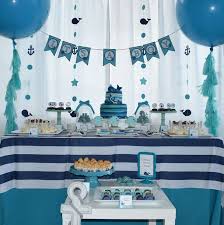 Dessert Table At A Whales Baby Shower Party See More Party Planning Ideas At Catchmyparty Com Whales Baby Shower Baby Boy Room Decor Baby Shower