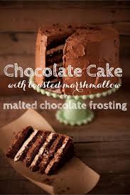 Chocolate Cake With Marshmallow Malt Filling Chocolate Recipes Chocolate Marshmallow Cake Delicious Desserts