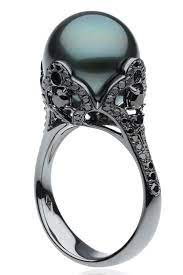 Black Pearl Ring With Black Diamonds Gorgeous Amir H Mozaffarian Fine Jewels Since 1883 155 Post Street San Black Pearl Ring Pearl Wedding Ring Pearl Ring