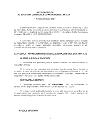 Prezentul act constitutiv reprezinta un model cadru general pentru infiintarea unei societati comerciale de tip srl cu asociat unic. Act Constitutiv Srl Asociat Unic