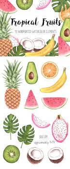 Pin By Juliana Rincon On Watercolor Clipart Graphics Fruit Art Drawings Fruit Clipart Watercolor Fruit