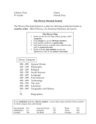 Dewey Decimal System Categories
