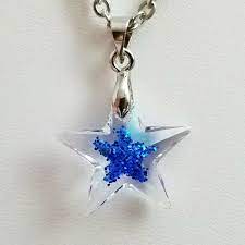 Blue Star Crystal Necklace Silver Made With Swarovski Crystal 18 20 Handcrafted Ebay Crystal Necklace Crystal Necklace Silver Silver Necklaces