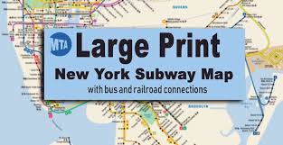 Special Large Print New York City Subway Map For People With Vision Difficulties Or For Viewing On Smaller Mobile Devices Lik Subway Map Map Of New York Subway