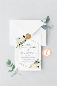 Printable Wedding Invitation Blush Floral Watercolor Geometric Etsy In 2020 Floral Wedding Invitations Wedding Invitations Creative Wedding Invitations