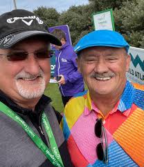 Gerald Jennings being presented with the Anderson Cup in Carlow Golf Club  by Bill Murray. B.Jennings