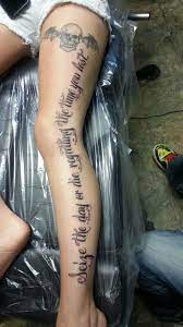 Leg tattoos do not always have to be complex. Tattoo Quotes Leg Thighs Tat 40 Best Ideas