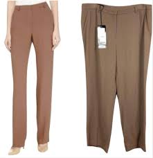 escada brown noisette acetate viscose blend leg pants size 8 m 29 30 88 off retail