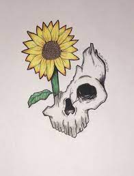 They can bring a touch of color and interest to an otherwise bland doorway or empty wall space. Drawing Skulls Flower Sunflower Deepdrawing Skull Sketch Drawings Skull Drawing