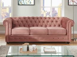 Canapé 2 places capitonné chesterfield en simili cuir rouge apportera un style chic et distingué à votre intérieur. 3 Sitzer Sofa Chesterfield Samt Anna Rosa Gunstig
