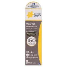 Enriched with aloe vera and vitamin e to hydrate skin. Amazon Com Cancer Council Australia Spf50 Pa Active Sunscreen Lotion 75ml Beauty