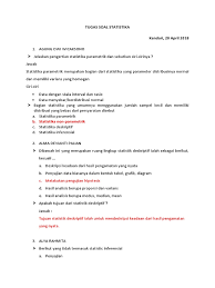 Pengertian statistika merupakan satu cabang penting dari aplikasi matematika, yang mulai berkembang di 2). Contoh Soal Statistika Deskriptif Dan Inferensial Soal Soal