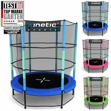 Spaß und fitness im eigenen garten. Sport Trampolin Mit Sicherheitsnetz Kindertrampolin Indoor Outdoor Garten 140cm Trampoline Zubehor Escxtra Com
