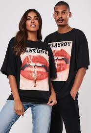 Saw something that caught your attention? Playboy X Missguided Black Lips Print T Shirt Missguided