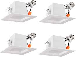 Tablespoons us to cubic centimeters table 0 to 1. Lb13135 4 Led Downlight Square Dimmable 10w 75w Retrofit Led Recessed Lighting Fixture 3500k Soft White Glow 700 Lumens Led Recessed Ceiling Light Waterproof Energy Star Ul 4 Pack Amazon Com