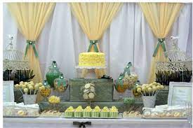 Sage Green Lemon White Bird Cage Baby Shower Party Ideas Photo 4 Of 9 Baby Shower Yellow Green Baby Shower White Baby Showers