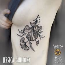 Black And Grey Ginkgo Leaf By Jessica Guillory At Sacred Lotus Tattoo In Asheville Nc Tattoos Lotus Tattoo Tattoo Shop
