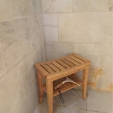 Deluxe 19 W Bamboo Shower Bench Wood Shower Bench Shower Bench Teak Shower Seat