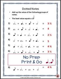 Music Theory Posters And Worksheets Dotted Notes Music