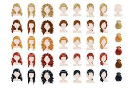 Female Trendy Hairstyle Avatars Set Hairstyle Names Trendy Hairstyles Womens Hairstyles