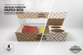 Paper Window Sushi Box Medium Mockup In 2020 Box Mockup Free Packaging Mockup Paper Box