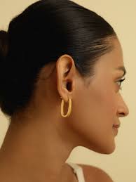 MISS JO Gold-Plated Contemporary Hoop Earrings