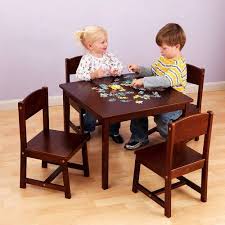 Every child needs their own work space. Kidkraft Farmhouse Table 4 Chair Set Espresso Walmart Com Kids Table Set Farmhouse Table Chairs Kids Table And Chairs