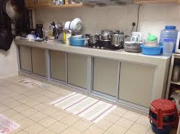 Provide & install quartz stone counter top kitchen cabinet fully aluminium aluminium bathroom cabinet aluminium shoe cabinet Ummi Iman Pintu Kabinet Dapur Yang Baru Aluminium Fiber