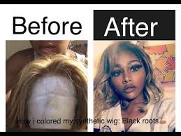 We now have big discount on hair wigs. How I Colored My Synthetic Wig Black Roots Youtube