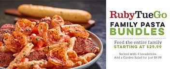Same great meal, same great value, no dishes. Ruby Tuego