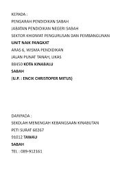 2.14 fail meja pegawai tingkatan 6 jpn yang dibentang oleh jpn johor akan dimurnikan untuk dijadikan fail. Alamat Jpn Sabah