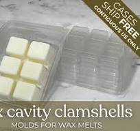 6 Cavity Clamshell Molds | For Wax Melts