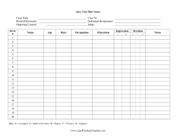 Sample Voir Dire Seating Chart