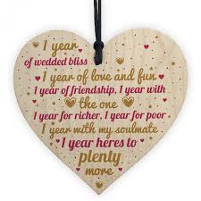 There are plenty of great and inexpensive anniversary gifts that can be given proudly; 1st Wedding Anniversary 1 Year Gift Wooden Heart First Wedding